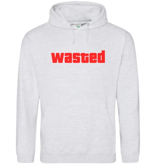 Мужская толстовка (худи) Wasted Серый меланж фото