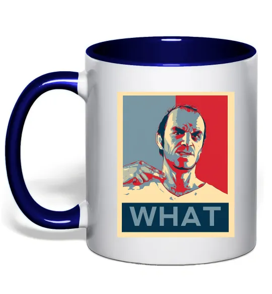 Чашка з кольоровою ручкою GTA 5 What Глибокий темно-синій фото