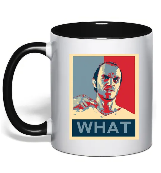 Чашка з кольоровою ручкою GTA 5 What Чорний фото