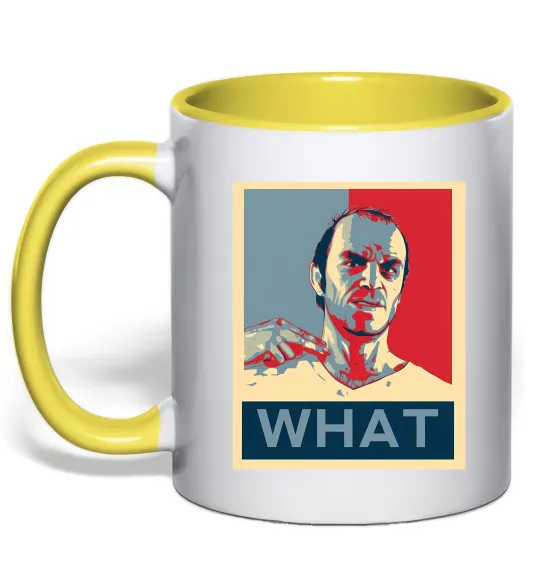 Чашка з кольоровою ручкою GTA 5 What Лимонний фото