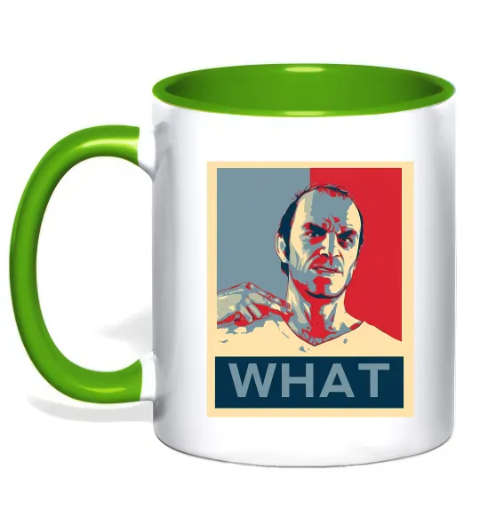 Чашка з кольоровою ручкою GTA 5 What Лаймовий фото