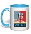 Чашка з кольоровою ручкою GTA 5 What Блакитний фото