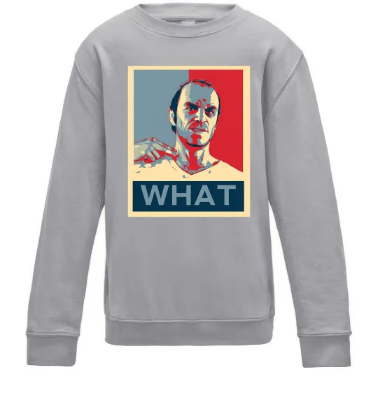 Детский Свитшот GTA 5 What Серый меланж фото