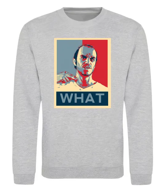 Свитшот GTA 5 What Серый меланж фото