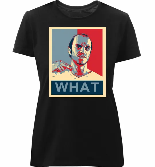 Жіноча преміум футболка GTA 5 What Чорний фото