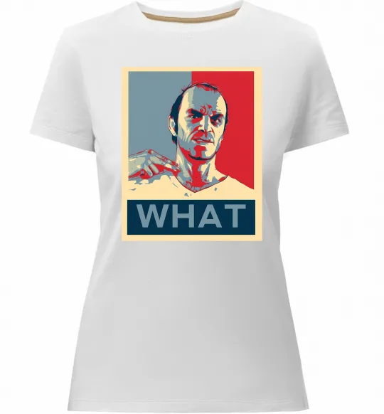 Жіноча преміум футболка GTA 5 What Білий фото