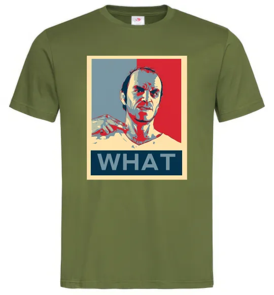 Мужская футболка GTA 5 What Оливковый фото