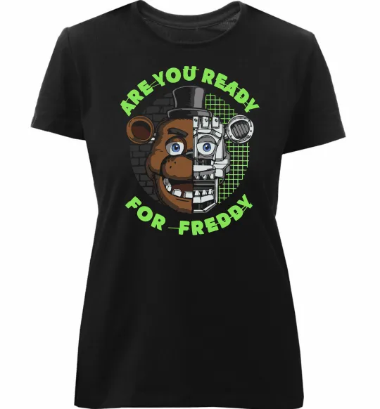 Женская премиум футболка Freddy Are you ready Черный фото