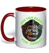 Чашка с цветной ручкой Freddy Are you ready Красный фото