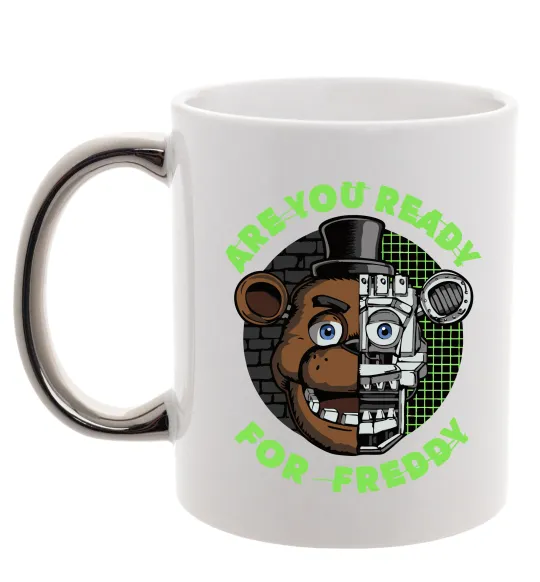 Чашка с цветной ручкой Freddy Are you ready Серебро фото