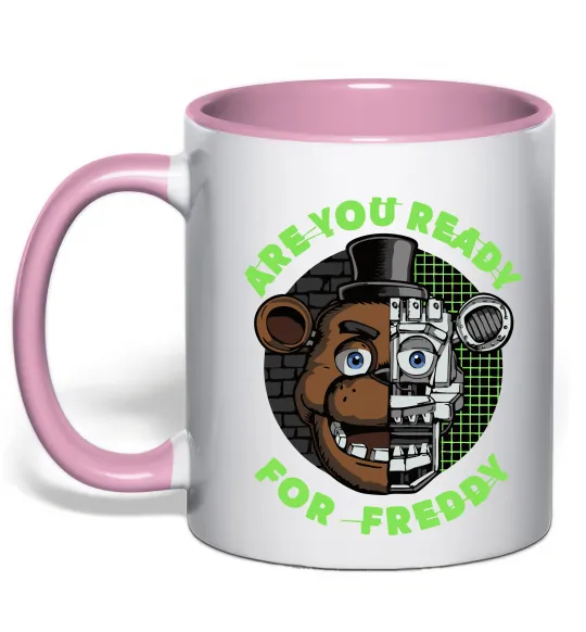 Чашка с цветной ручкой Freddy Are you ready Нежно розовый фото