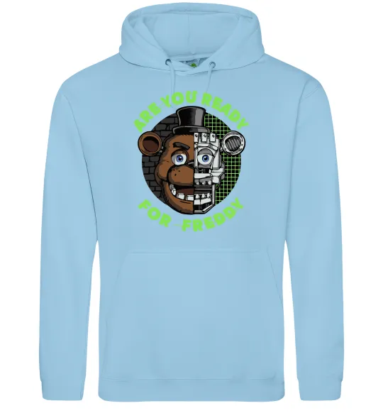 Мужская толстовка (худи) Freddy Are you ready Голубой фото
