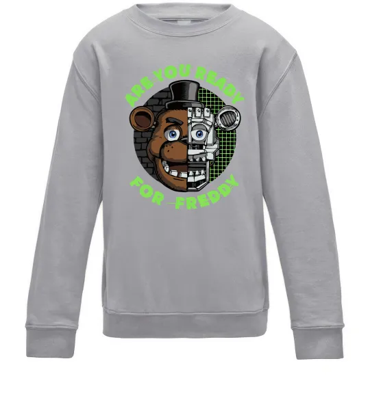 Детский Свитшот Freddy Are you ready Серый меланж фото