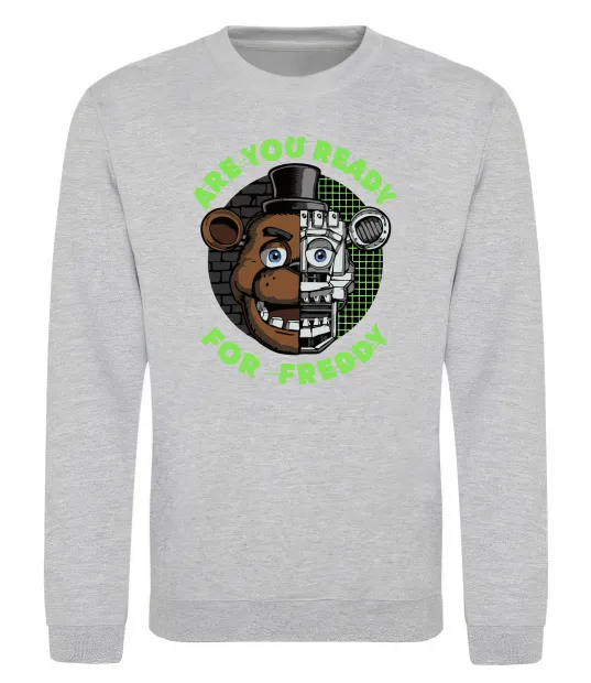 Свитшот Freddy Are you ready Серый меланж фото