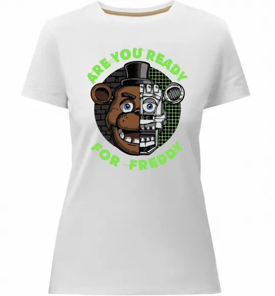 Женская премиум футболка Freddy Are you ready Белый фото