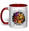 Чашка с цветной ручкой Five nights at Freddy Красный фото