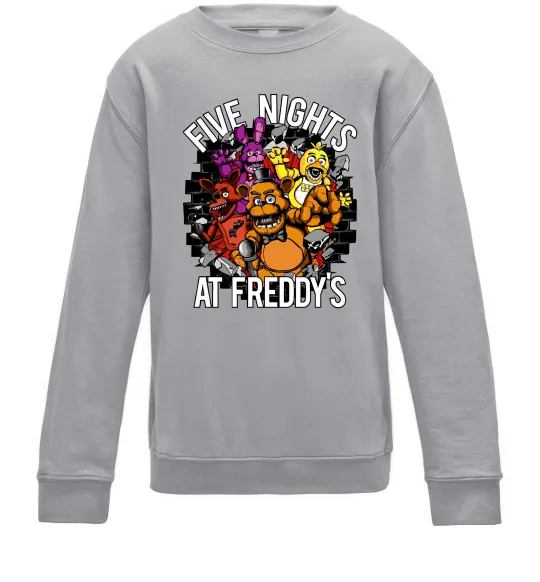 Детский Свитшот Five nights at Freddy Серый меланж фото