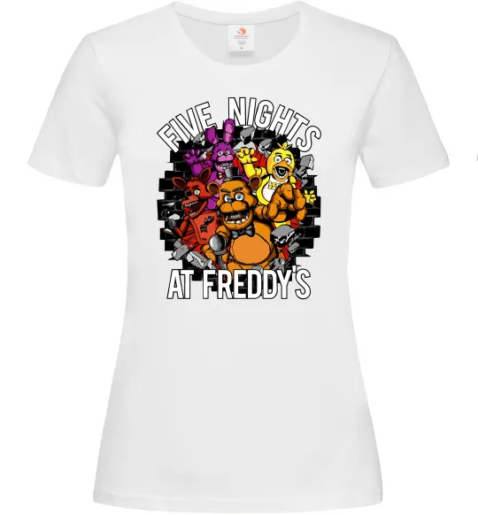 Женская футболка Five nights at Freddy Белый фото