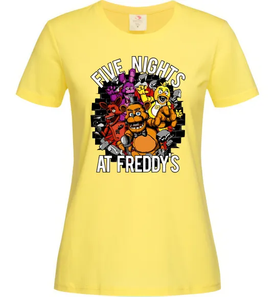 Женская футболка Five nights at Freddy Лимонный фото
