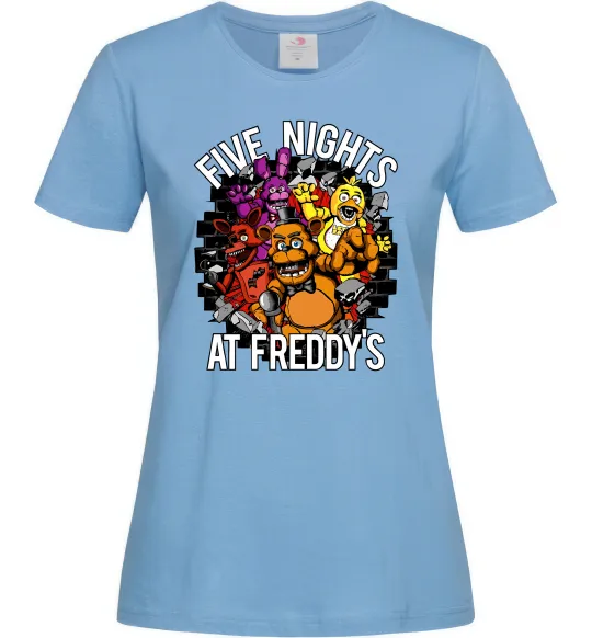Женская футболка Five nights at Freddy Голубой фото