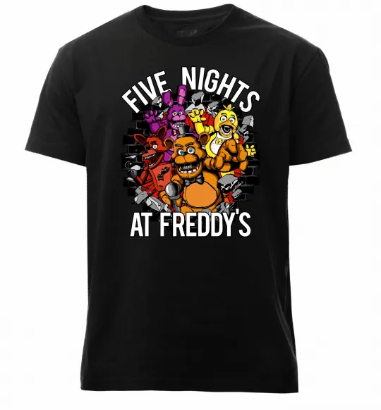 Мужская премиум футболка Five nights at Freddy Черный фото