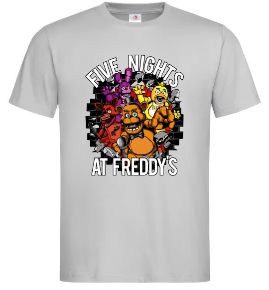 Мужская футболка Five nights at Freddy Серый фото