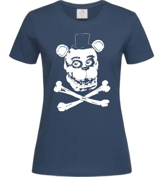 Женская футболка Фредді кістки Темно-синий фото