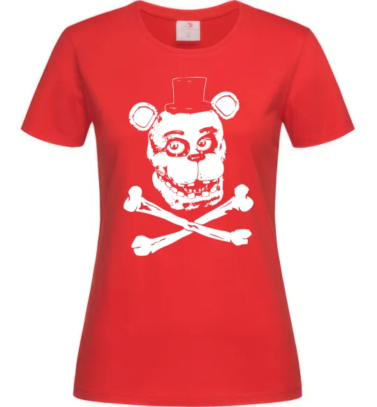 Женская футболка Фредді кістки Красный фото