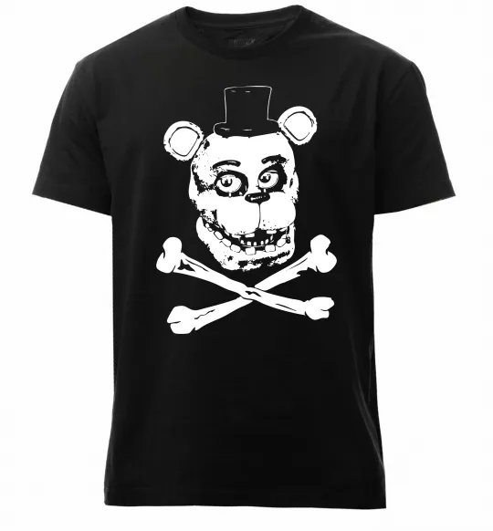 Мужская премиум футболка Фредді кістки Черный фото