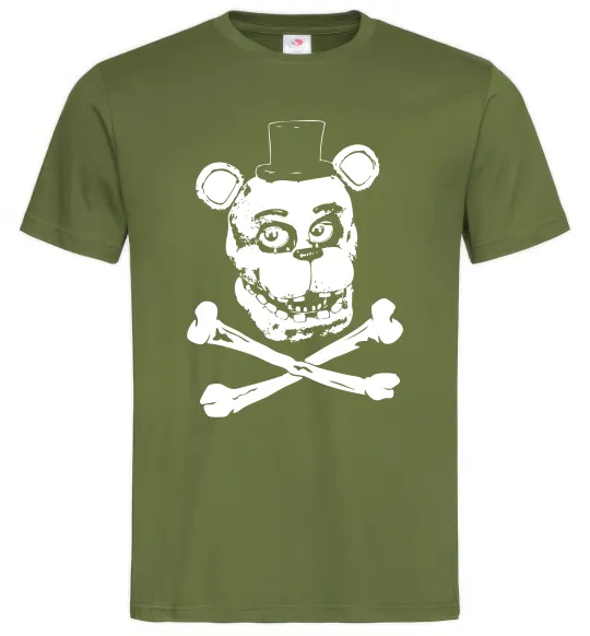Мужская футболка Фредді кістки Оливковый фото