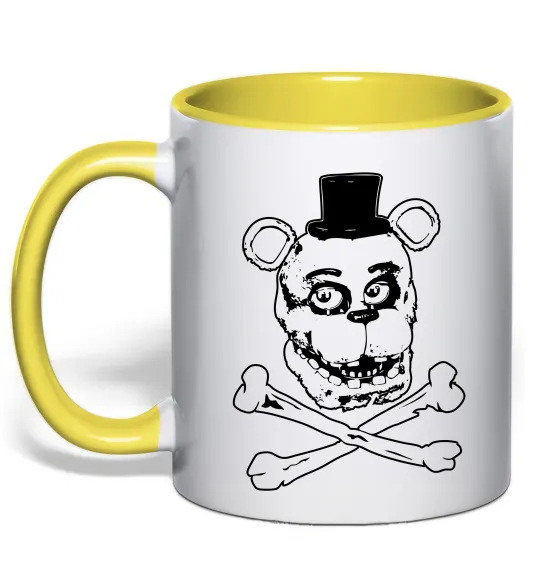 Чашка с цветной ручкой Фредді кістки Солнечно желтый фото