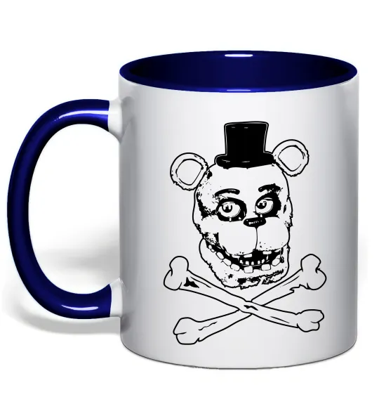 Чашка с цветной ручкой Фредді кістки Глубокий темно-синий фото