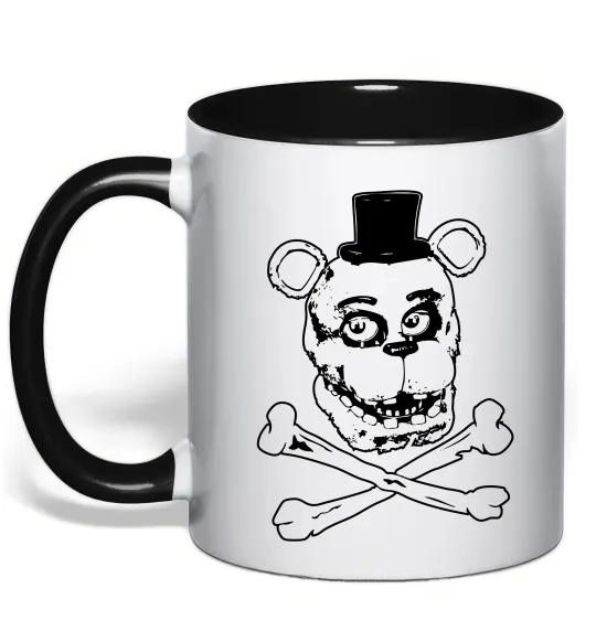 Чашка с цветной ручкой Фредді кістки Черный фото