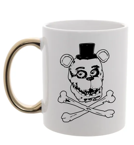 Чашка с цветной ручкой Фредді кістки Золото фото