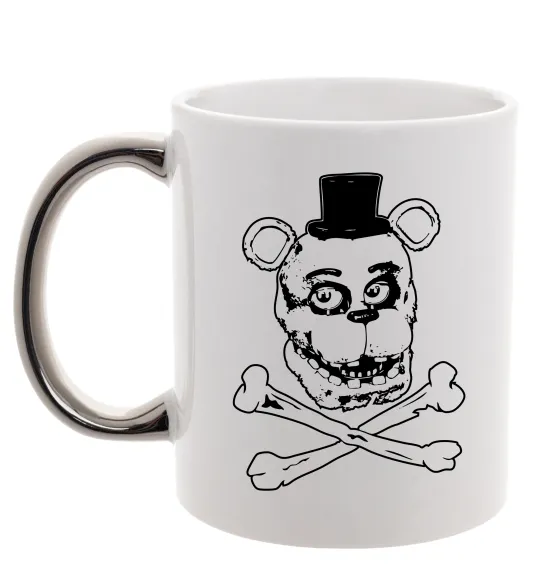 Чашка с цветной ручкой Фредді кістки Серебро фото