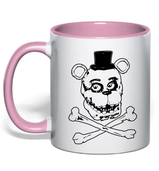 Чашка с цветной ручкой Фредді кістки Нежно розовый фото