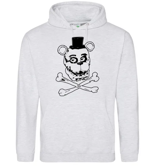 Женская толстовка (худи) Фредді кістки Серый меланж фото