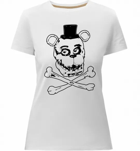 Женская премиум футболка Фредді кістки Белый фото