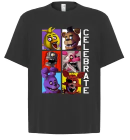 Футболка Оверсайз Фредді кістки Черный фото