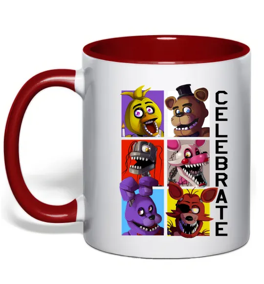 Чашка с цветной ручкой Freddy Celebrate Красный фото