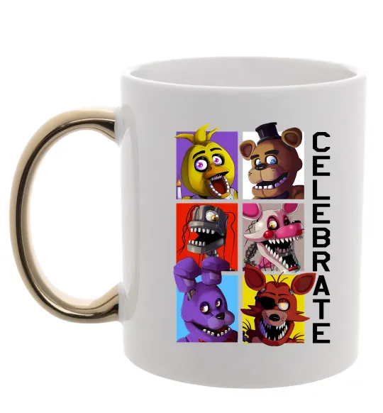 Чашка с цветной ручкой Freddy Celebrate Золото фото