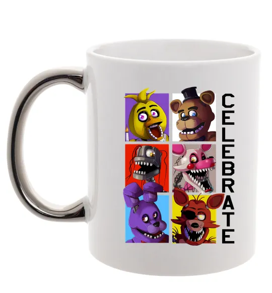 Чашка с цветной ручкой Freddy Celebrate Серебро фото