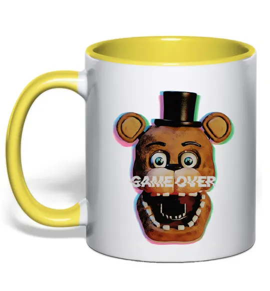 Чашка с цветной ручкой Freddy game over Солнечно желтый фото