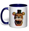 Чашка с цветной ручкой Freddy game over Глубокий темно-синий фото