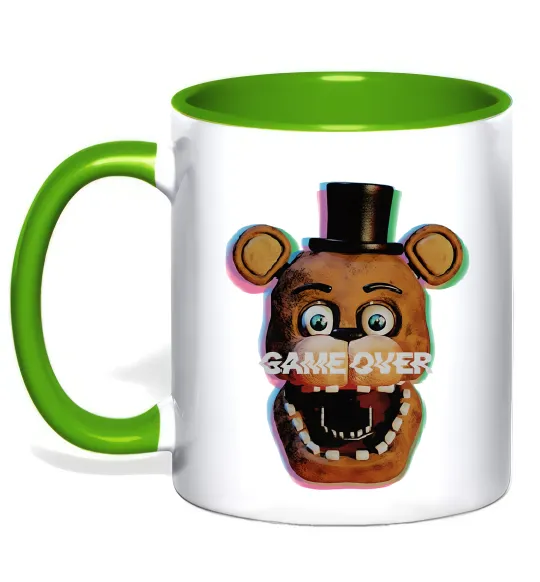 Чашка с цветной ручкой Freddy game over Зеленый фото