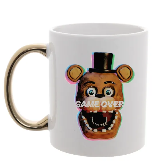 Чашка с цветной ручкой Freddy game over Золото фото