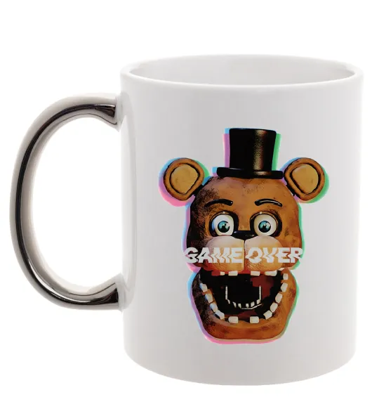 Чашка с цветной ручкой Freddy game over Серебро фото