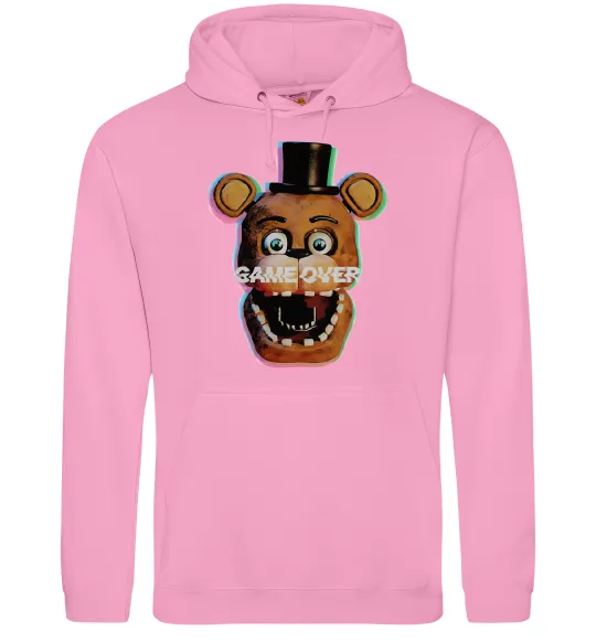 Мужская толстовка (худи) Freddy game over Розовый фото