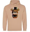 Мужская толстовка (худи) Freddy game over Песочный фото