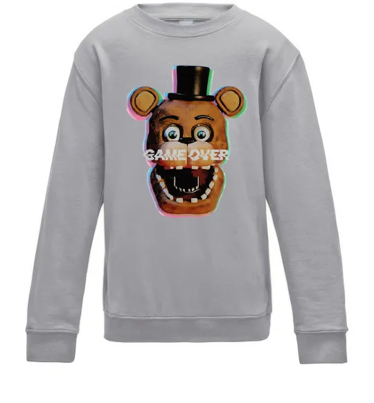 Детский Свитшот Freddy game over Серый меланж фото